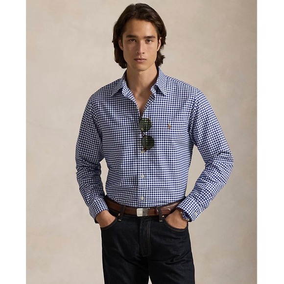 Polo Ralph Lauren Other - Polo Ralph Lauren Mens Classic Fit Gingham Button Down Shirt Navy Blue White L